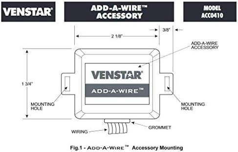 Venstar ACC0410 Add-A-Wire Aksesuarı 24 VAC Termostat (4 ila 5 Tel), Beyaz