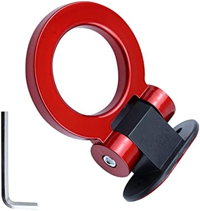 PSLER Çekme Kancası Seti Araba Tampon Römork Çekme Kancası Oto Dış Aksesuarları için Sadece Süslemeleri (Yuvarlak, Kırmızı)