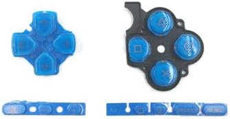 Sol Sağ anahtar kauçuk ped Düğmesi Ev Başlangıç Kablosu Yön Ses Düğmesi Seti PSP 3000 için PSP3000 Slim Konsol (Mavi)