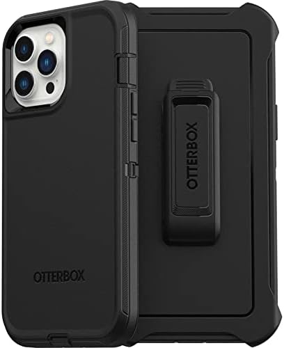 OtterBox Defender Serisi Ekransız Baskı Kılıfı iPhone 13 Pro Max ve iPhone 12 Pro Max (Yalnızca) - Kılıf Klipsi Dahil - Perakende