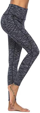 GMIFUN Yüksek Belli Yoga Pantolon Egzersiz Koşu Legging Capri Kadınlar için Cepler Karın Kontrol Kalın Yoga Tayt