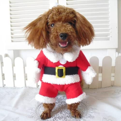 Betreasure Pet Köpek Noel Giysileri Noel Baba Köpek Kostüm Kış Yavru Pet Kedi Ceket Ceket Köpek Takım Elbise ile Kap Sıcak