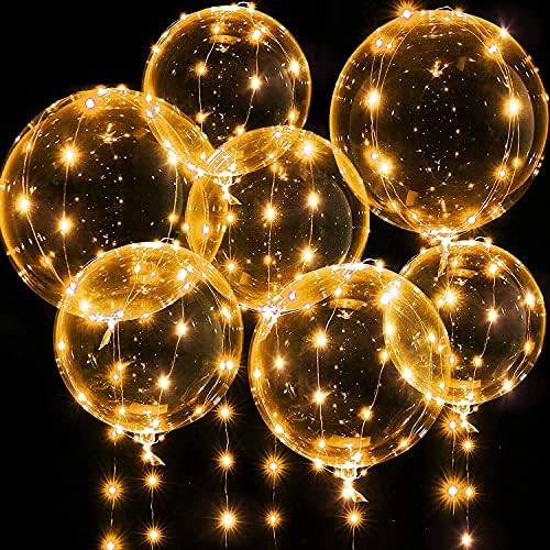 Light up balonlar, 7 paketleri 20 inç Bobo balonlar ile 10ft ışıkları için doğum günü mezuniyet partisi düğün sevgililer