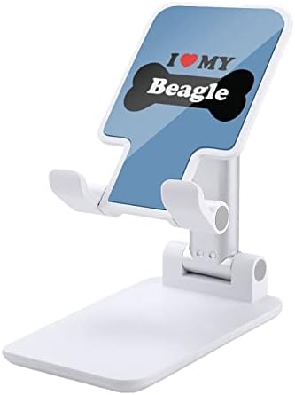 I Love My Beagle Ayarlanabilir Cep telefon standı Katlanabilir Taşınabilir Tablet Tutucu Ofis Seyahat için Çiftlik Evi Pembe