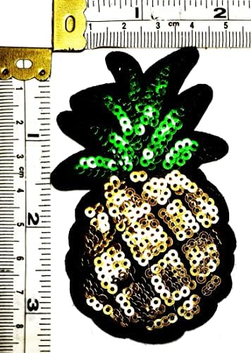Kleenplus 3 adet. Ananas Payetler İşlemeli Yamalar üzerinde Demir Dikmek Ananas Meyve Karikatür Moda Etiket El Sanatları