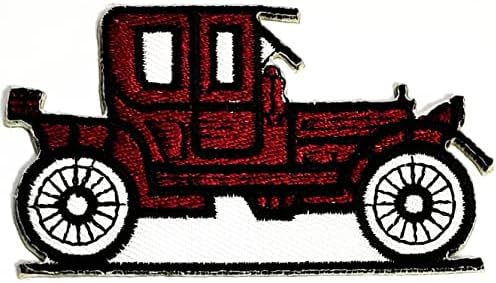 Kleenplus 3 adet. Kahverengi Araba İşlemeli Yamalar üzerinde Demir Dikmek Antika Araba Karikatür Moda Etiket El Sanatları