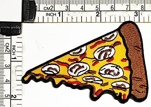Kleenplus 2 adet. Pizza Sevimli Gıda Nefis İşlemeli Yama kumaş yapışkanı Pizza Baharatlı Karikatür Demir On Dikmek Hatıra