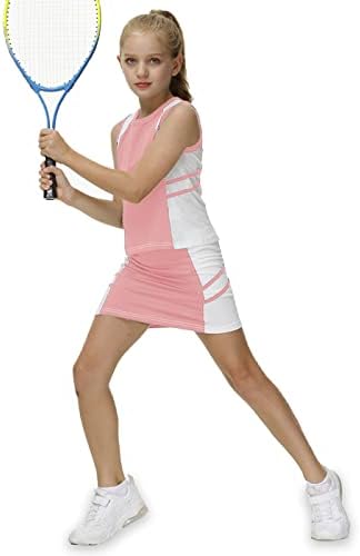 AOBUTE Kızlar Tenis Golf Kıyafeti Tank Top ve Etek şort takımı 4-12 Yıl