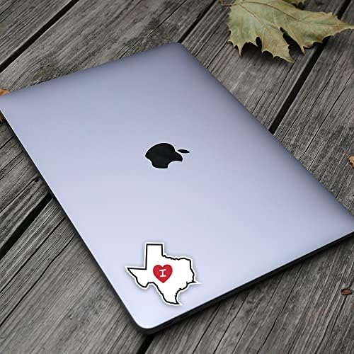 4 Paket | Kırmızı Kalpli Texas State Şekilli Çıkartma Etiketini Seviyorum / Su Geçirmez 3.5 İnç / TX / Kupa Telefonuna Uygula