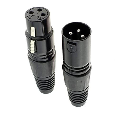 GDQLCNXB XLR 3 Pin Erkek / Dişi Ses Mikrofon Mikrofon Konektörü, Siyah Gövde, 4 Çift (XLR Erkek / Dişi)