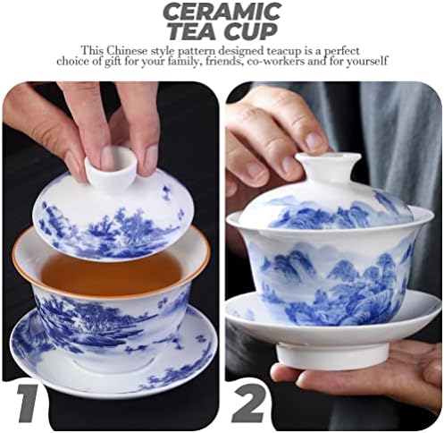Yardwe çay Bardağı Seti Çay bardağı Seti Çay bardağı Seti Büyük Porselen Kung Fu Çay bardağı ve kapaklı tabak Çin Geleneksel
