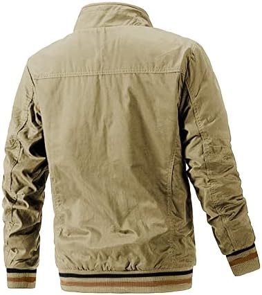 XİAXOGOOL Erkek Bombacı Ceketler Artı Boyutu Hafif Rüzgarlık Tam Zip Ince portmanto Yaka kolej ceketi Aktif Dış Giyim
