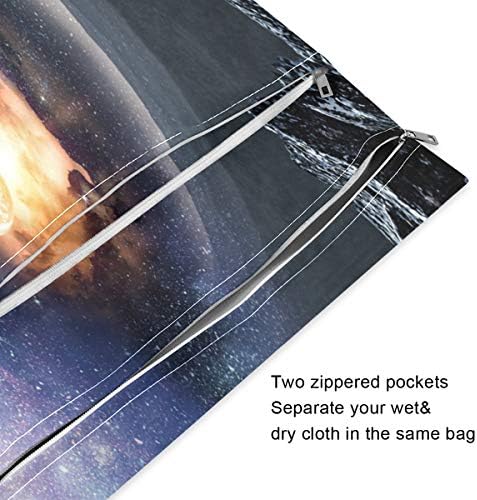 KEEPREAL Uzay Astronot Islak su geçirmez çantalar Bebek Bezi Bezi, Yıkanabilir Seyahat Çantaları, Plaj, spor çanta Mayolar