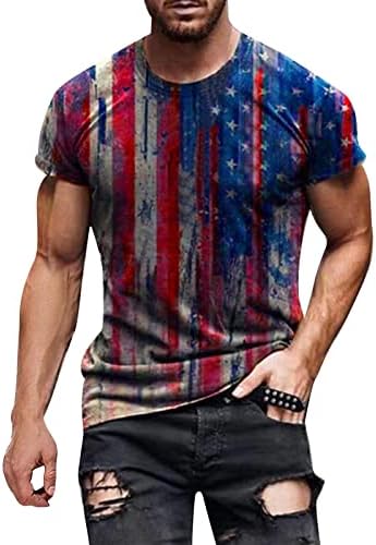 Vatansever Gömlek Erkekler için, asker Kısa Kollu Gömlek Erkekler için Amerikan Bayrağı T-Shirt Retro Vatansever Bluz Atletizm