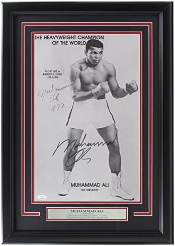 Vintage Muhammed Ali İmzalı Çerçeveli 14x20 Boks Fotoğraf BÜYÜK Otomatik JSA LOA İmzalı Boks Fotoğrafları