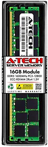 A-Tech 96 GB (6x16 GB) RAM Dell PowerEdge T320, T420, T620 Kule Sunucular | DDR3 1600 MHz ECC-RDIMM PC3-12800 2Rx4 1.5 V