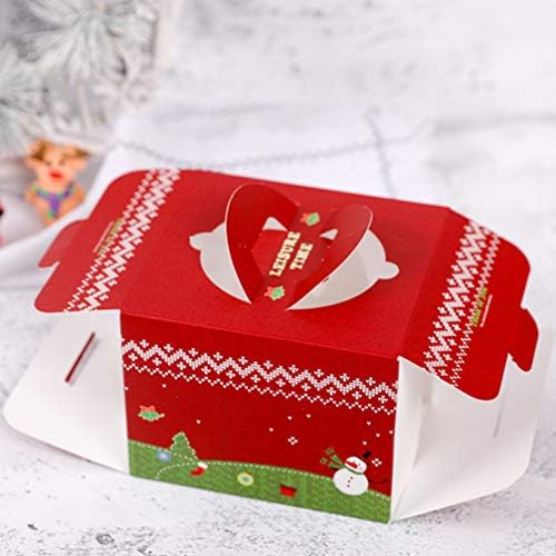 Hemoton Temizle Konteyner 10 adet Noel Çerez Kutuları Tatil Noel Gıda Ekmek Tedavi Kutuları Saplı Şeker ve Çerez Kutuları