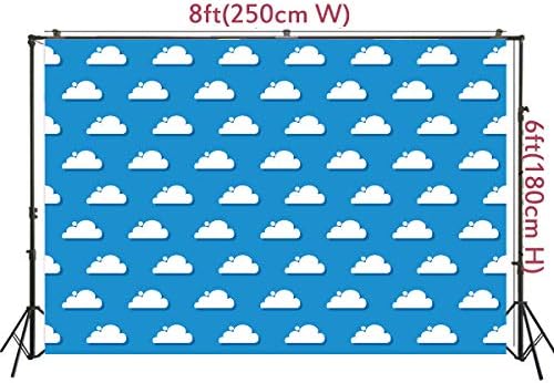 HUAYI Mavi Gökyüzü Beyaz Bulutlar Zemin Karikatür Çocuklar Doğum Günü Partisi Süslemeleri Hikayesi fotoğraf kabini Arka Plan
