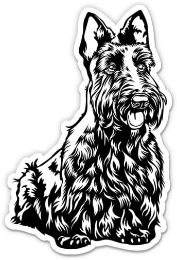 İskoç Terrier Sticker-5 laptop etiketi - Su Geçirmez Vinil Araba, Telefon, Su Şişesi-İskoç Terrier Köpek Çıkartması