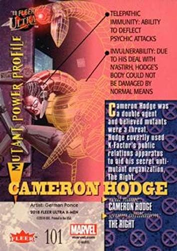 2018 Fleer Ultra X-Men 101 Cameron Hodge Ticaret Kartı Ham (NM Yakın Nane veya Daha İyi) Durumda