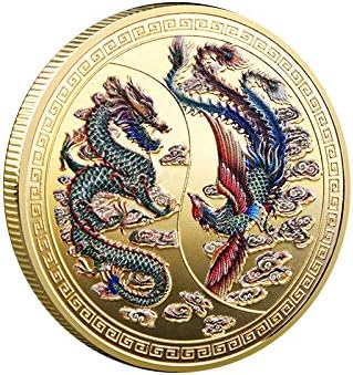 2021 Çin Geleneksel Uğurlu Ejderha ve Phoenix Haber Altın Kaplama hatıra parası