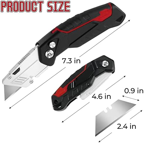 DIYSELF 2 Paket Maket Bıçağı, Katlanır Geri Çekilebilir Kutu Kesici Ağır Hizmet Tipi, Hızlı Değişim Bıçakları Mekanizması,