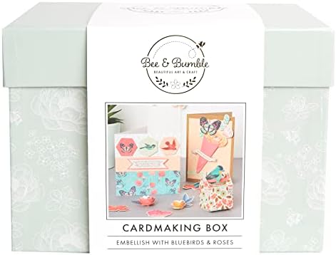 Arı ve Bumble Kart Yapımı Zanaat Yapma Malzemeleri Kutusu-Scrapbooking için Mavi Kuşlar ve Güller, Doğum günü, Düğün, Noel
