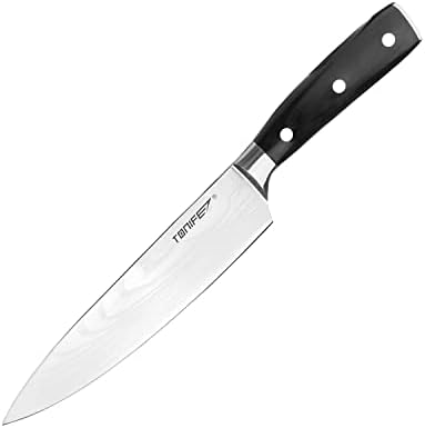 TONIFE şef bıçağı, Yüksek Karbonlu Paslanmaz Çelik Mutfak Bıçağı, 332 mm 186 g, Uzun Süreli Kullanım ve Bakım, Korozyona