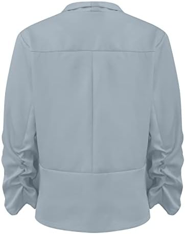 Kışlık Mont Kadınlar için, Uzun Kollu Moda Kış Blazer Kadın Hem Balo Yaka İnce Polyester Blazer Katı