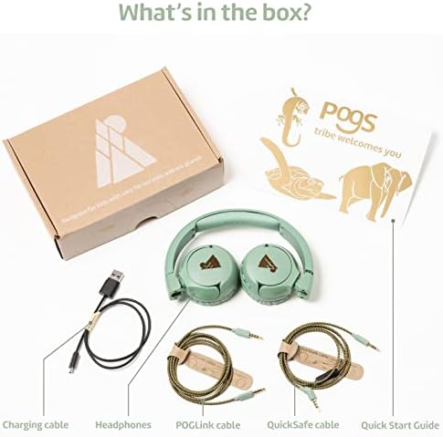 POGS Çocuklar Bluetooth kablosuz Kulaklıklar / Gecko / Çocuklar için Katlanabilir ve Dayanıklı Kulaklıklar 3+ Ses Kontrolü,