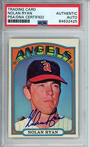 1972 Topps Nolan Ryan HOF 595 Kart İmzalı California Angels PSA / DNA - Beyzbol Slabbed İmzalı Kartlar