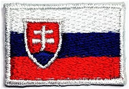 Kleenplus 0. 6X1.1 İNÇ. Mini Slovakya Bayrağı Bayrağı İşlemeli Aplike Demir On Yama Dikmek Kare Şekli Bayrak Ülke Yamalar