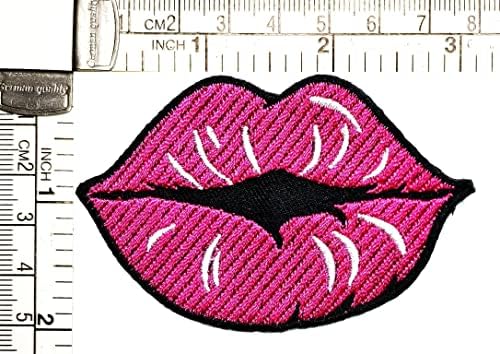 Kleenplus 2 adet. Pembe Dudaklar Karikatür Yama bayan Öpücük Sıcak Seksi Dudaklar Sticker Craft Yamalar DIY Aplike İşlemeli