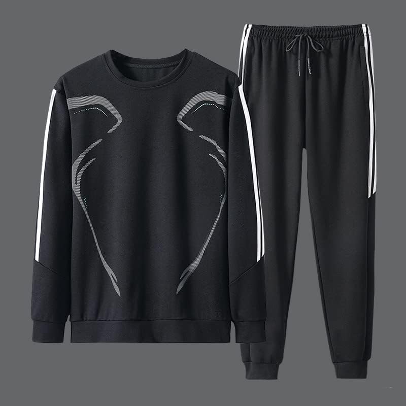 Erkek Koşu Setleri Siyah Kazak Spor Koşu Eşofman Erkek spor takımları + Pantolon 2 Adet Setleri Kadın Spor Giyim