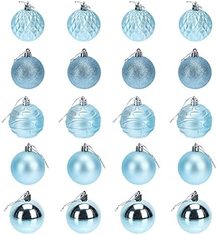 ABOOFAN 24 adet Noel Top Süsler Kırılmaz Küçük Noel Ağacı Top Süslemeleri Noel Tatil Partisi için Ağaç Süsleme Gök Mavisi