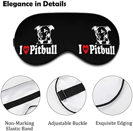 Pitbull'umu Seviyorum Köpek Uyku Maskesi Dayanıklı Körü Körüne Yumuşak Göz Maskesi Erkekler Kadınlar için Ayarlanabilir Kayış