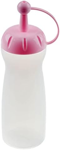 Teensery 1 Paket Plastik Sos sıkılabilir kapaklı şişe Boş Baharat Çeşni Kabı Bal Reçeli Sirke Ketçap, 8.1 oz (Pembe)