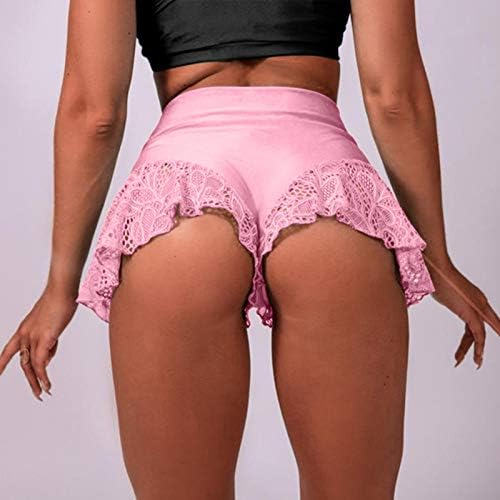 Bayan Rahat İpli Şort Şort Dantel Ruffled Mini Pantolon Sıkı kadın Dans Bikini Yüksek Bel Pantolon