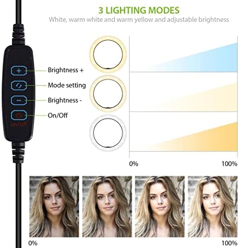Parlak Selfie Halkası Üç renkli ışık Motorola XT1548'İNİZLE Uyumlu Canlı Akış/Makyaj/YouTube/TikTok/Video/Çekim için Uzaktan
