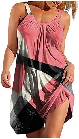 Yaz elbisesi Kadınlar için 2023 Boho Çiçek Baskılı Elbise Yaz Kolsuz Gömlek Plaj Mini Elbiseler