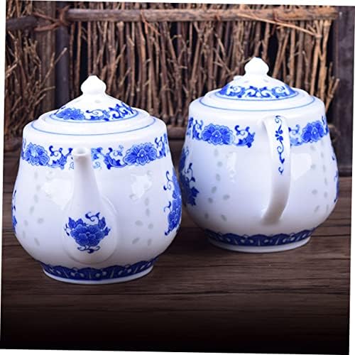 Homoyoyo Mavi ve Beyaz Çaydanlık Mavi Çay Su ısıtıcısı Seramik Çaydanlık Kahve Çay Makinesi Mavi ve Beyaz Porselen Çaydanlık