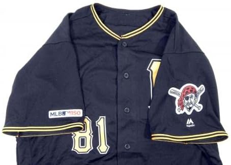 2019 Pittsburgh Pirates Jacob Cruz 81 Oyun Verilen Siyah Jersey 150 Yama 48 629 - Oyun Kullanılan MLB Formaları